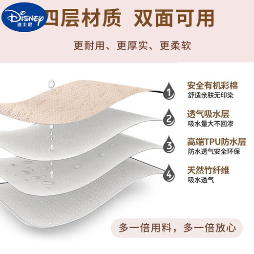 Disney Baby Farbe Baumwoll Urin -Trennkissen wasserdichte waschbare Baby Kinder Windel Pad Erwachsenen Pflegepolster Menstruationsperiode Tante Pad Farbe Baumwolle Baby Elefant 25*35 Kantenschloss