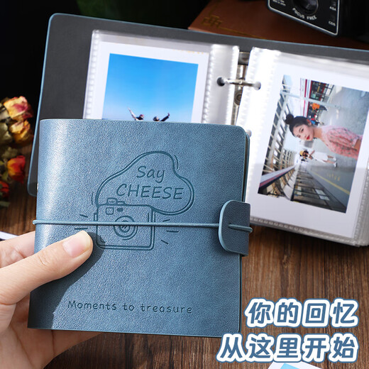 Jiaranheng Álbum de Fotos Álbum Polaroid de Tres Pulgadas Libro de Fotos de Gran Capacidad Álbum de Almacenamiento de Tarjetas fotográficas de Estrellas Álbum de Registro de Crecimiento del bebé Boleto de película de Tren Álbum de Tarjetas Conmemorativas de Pareja Espacio Profundo Azul