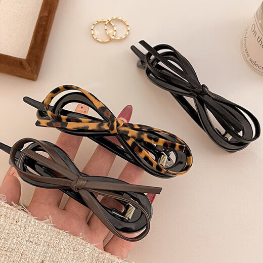 Jay Wei Yi Bow Twist Clip Feminine One-word Clip on the Back of the Head Duckbill Clip Hair Clip Hair Accessory JYFJ135 Coffee Brown