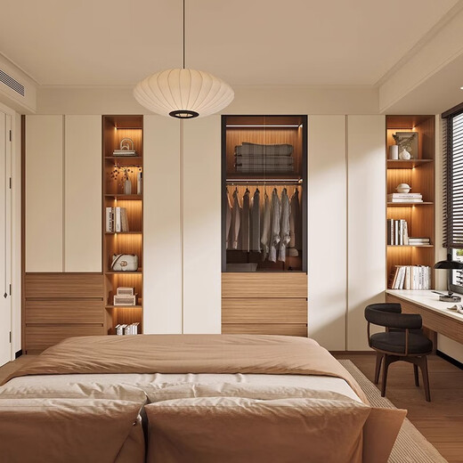 Sofia's whole house custom-made wardrobe, bedroom furniture, custom-made large wardrobe, light luxury cloakroom, flat door wardrobe storage cabinet, deposit (photos will be taken first for auction)