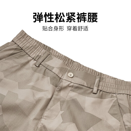 马克华菲【迷彩工装】休闲短裤男25夏季大口袋字母刺绣时尚潮酷百搭五分裤 701卡其 M