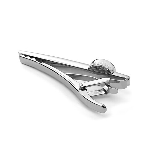 NOSSKISS tie clip for men's business high-end light luxury custom niche men's high-end collar clip for men's birthday gift gift silver tie clip--gift box package