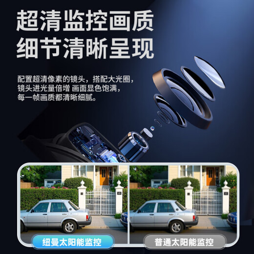 纽曼4g太阳能摄像头室外终身免充值流量插电手机监控器家用360度无死角带夜视全景无电无网无需连wifi