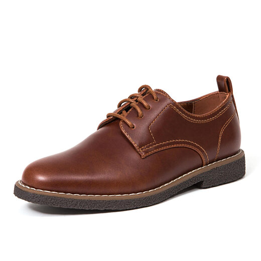 Deer Stags Boys Zander Lace Up Dress Comfortable Oxford Dress Shoes, Rosewood/Dark Brown - Sander Rosewood/Dark Brown - Sander 6 Big Kid
