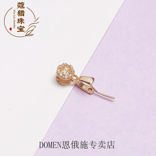 DOMEN Old Phoenix Gold Store Model Plated 18k Gold Rose Gold 925 Silver Pendant Button Head Buddha Jade Jade Guanyin Hang Oblique Hole White Gold