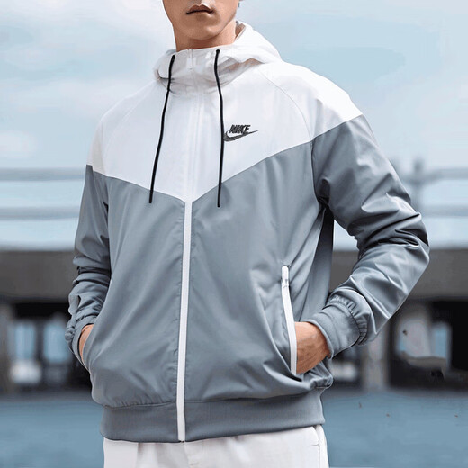 Nike (Nike) Спортивный костюм Мужчина 25 Летний новый ветропроницаемый тканый куртка с капюшоном фитнес. Кратко усугубляющая брюки.