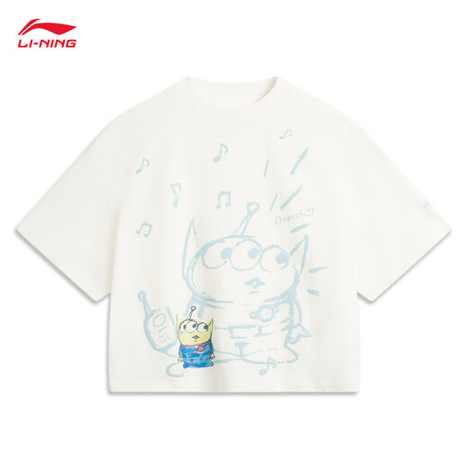 
Li Ning Toy Story Joint Series丨T-shirt Women's 2025 New Loose Short-Sleeve Cultural Shirt AHSV690 Milky White-1 M
