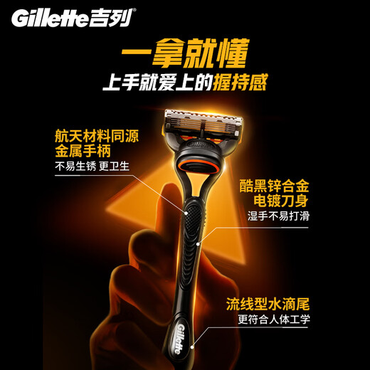 Gillette razor manual Fengyin basic 1 knife holder 4 knife head 5-layer blade razor manual gift for boyfriend Birthday gift for boys Feigeli