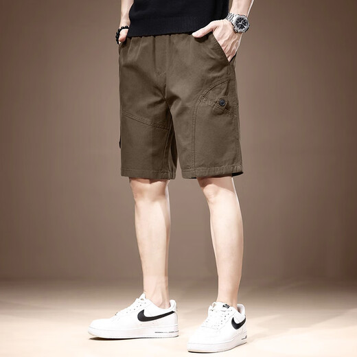 Jeep Spirit Japaner Trendy Casual Shorts Herren dünne lose geradlinige komfortable und vielseitige Sportarten schnell trocknend Fünf-Punkte-Hosen Männer 983 Khaki XL
