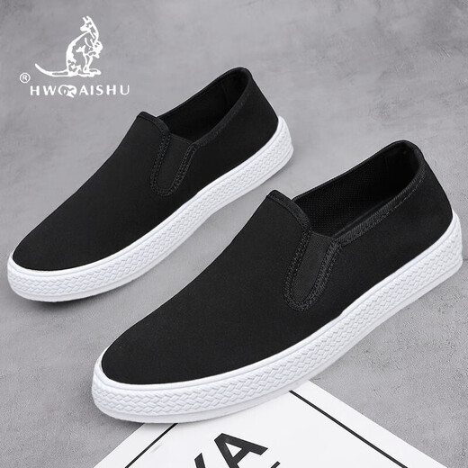 Chaussures paresseuses polyvalentes en une seule-pièce Pékin chaussures en tissu Spring and Summer Chaussures pour hommes Summer Bustable Touvas Chaussures en tissu masculin décontractées [Black-G613] Single couche généreuse et décente 43 durable