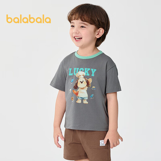 Balabala children's clothing boys short-sleeved children's t-shirt baby tops 2025 summer clothing cartoon cool 208225117111