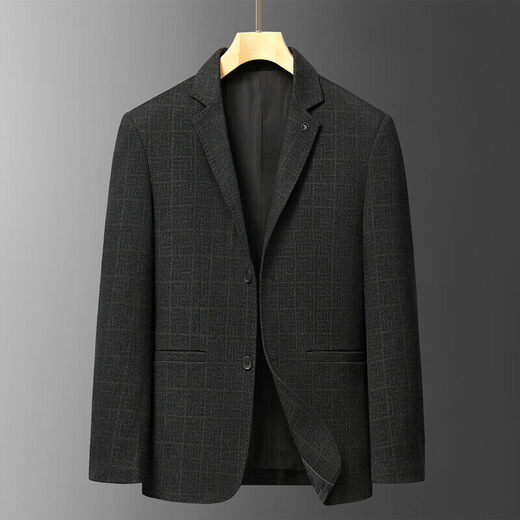 Business casual men's suit spring and autumn high-end fashion trend single suit jacket non-iron middle-aged formal top black JDA25/MD6508 L 125-135Jin Jin equals 0.5 kg