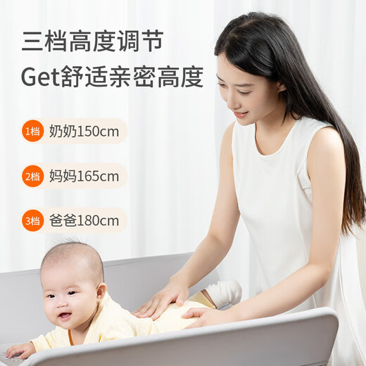 Clcey Windel Tabelle faltbare einfache Babypflege Tabelle Crib Baby Windel Tabelle Neugeborene Touch Tabelle + Drei Windel Tabelle - Grau Standard Modell