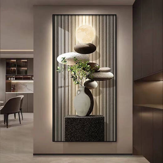 
The decorative painting of the entrance hall is led to the door, the wall is opposite the door, the wall painting is light and luxurious, the meaning is good. T12250 120*240 (the wall is recommended for more than 1.5 meters)