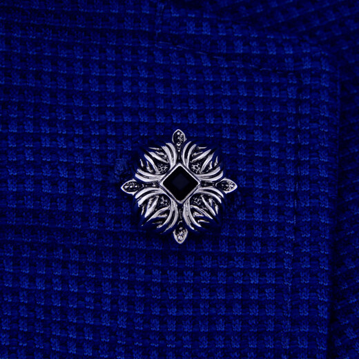 斯巴达男士胸针男士西装胸针西服胸花胸口针扣领口领针镀白金个性复古女 甘尼克斯镀白金胸针配图示饰品盒