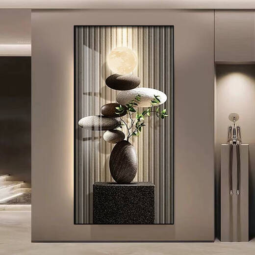 
The decorative painting of the entrance hall is led to the door, the wall is opposite the door, the wall painting is light and luxurious, the meaning is good. T12250 120*240 (the wall is recommended for more than 1.5 meters)