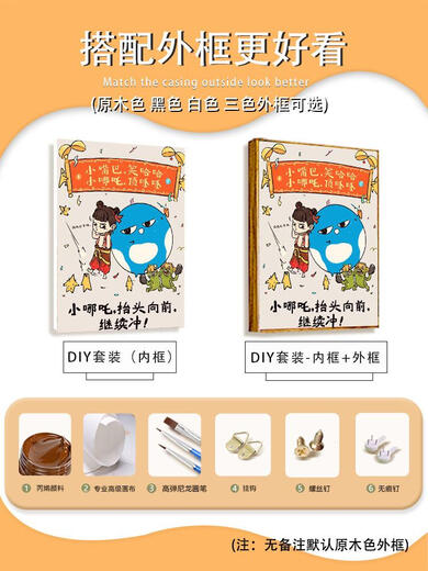 Yonghuan 2025 new Nezha 2: Demonic Child's Dahai Digital Oil Painting Ao Bing Hand-painted Filling and Coloring High-Precise Painting LL12127 Acrylic Painting + Professional Oil Canvas + Multiple