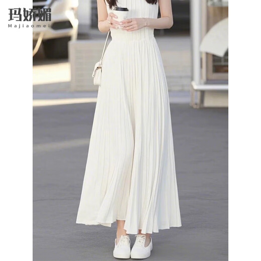 玛娇媚（Majiaomei）白色无袖背心连衣裙女夏季2025年新款轻奢精致感收腰气质裙子女 白色连衣裙 M