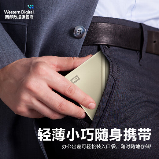 Western Digital (WD) 2,5-Zoll-Mobilfestplatte My Passport Ultra Metal Backup Encrypted Business Externe mechanische Festplatte Ultra Gold Typ-C-Schnittstelle 5 TB