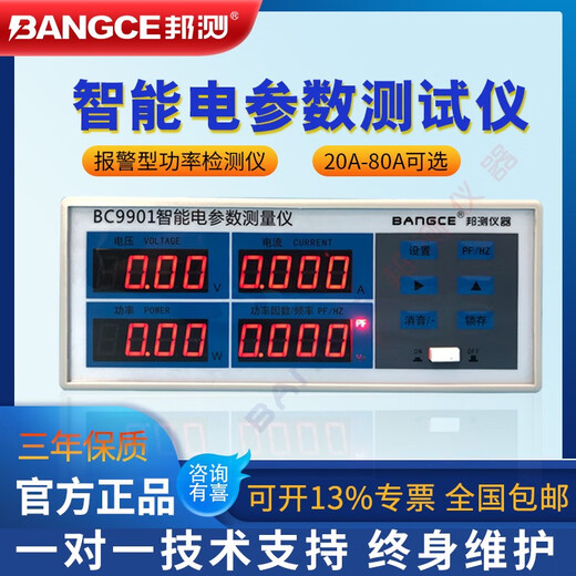 智能电参数测量仪99019800交直流数字功率测试仪表计量高精度 BC9901报警型20A