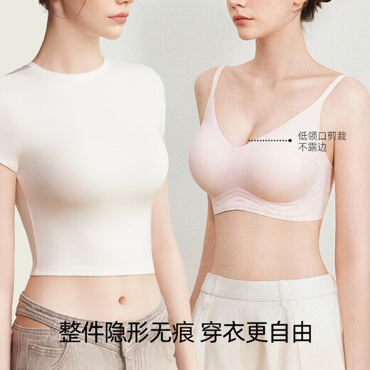 LUCKMEEY Expanded Underwear Small Breasts Show Bigger Wireless Underwear Women's Push-Up Bra Cartoon Chest Skin Color Back Buckle Style M