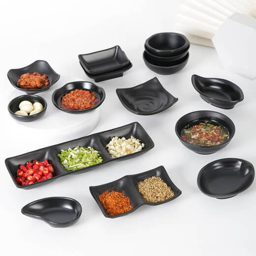 Platos de vajilla de metamina restaurante comercial restaurante de restaurante japonés plato de doble sabor a plato de vinagre caliente