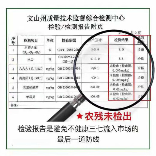 内廷上用云南文山纯三七粉 官方中药材店特级20头500克野生田七粉37分 20头只发1瓶【共500克】