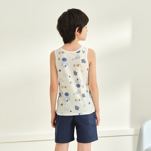 
Red bean boys pure cotton vest children's sleeveless T-shirt in summer thin bottomed sweatshirt can be worn on the outside H5B2009 white 150
