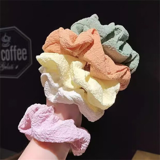 Bai Yishi Puffs Rubber Band Pig Intestine Hair Tie Women's Ball Hair Tie Headband Students Korean Version Summer New Simple Fat Intestine Hair Tie Puffs Milky White