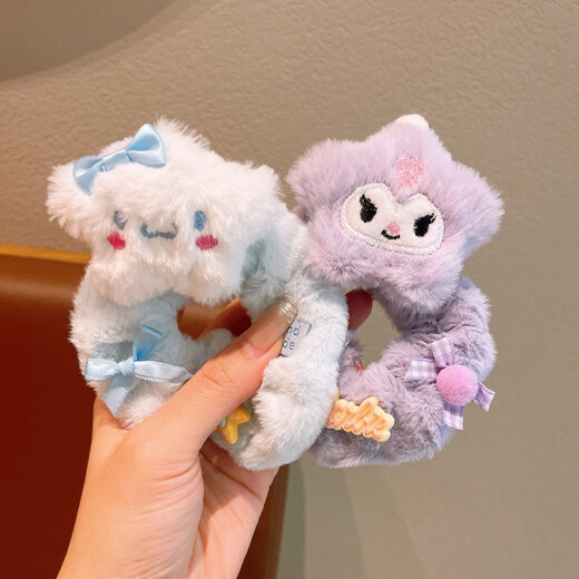 可爱卡通毛绒小女孩发圈秋冬马尾大肠发绳玉桂狗库洛米头绳女发饰 Q687 Kitty猫