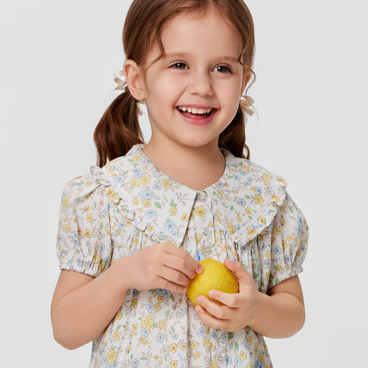 PawinPaw cartoon bear children's clothing 25 spring and summer new baby girl lace lapel dress sweet full print Mix mixed color/99 90