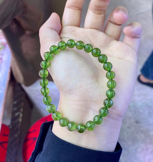 YouShu Neues natürliches grünes Turmalinarmband Old Minmaline Emerald Männer und Frauen Single -Loop -Armband Schmuck ein Bild Q9923