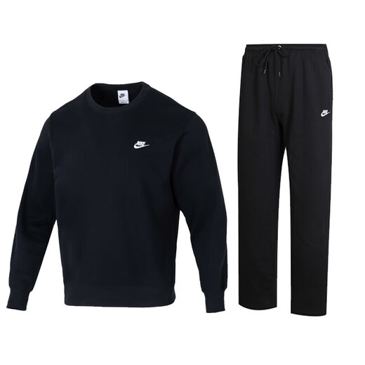 Nike (Nike) Sports Suit Men's 25 Automne New Fashion Casual Sweatshirt Paping Pantalon décontracté Lâche pantalon droit Men FN3889 / 010 + HQ4423 / 010 S / 165 [Poids recommandé 90/110Jin [Jin est égal à 0,5 kg]]]