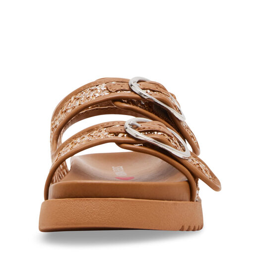 STEVE MADDEN Girls Set Flat Sandals Cognac Multiple Colors 3 Kids