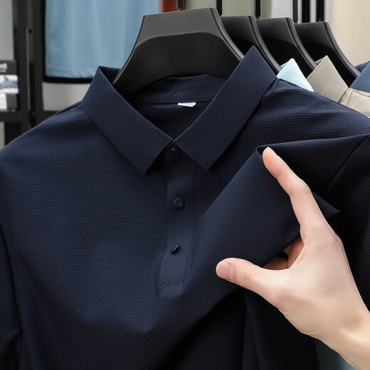 Camisa de solapa de seda de hielo de verano Peimeng