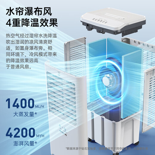 DIAMOND Cool Purification Industrial Air Cooler Air Conditioning Fan Mobile Commercial Air Conditioning Fan Single Cooling Refrigerator Water Cooling Air Conditioning Companion Household Cooling Fan Refrigeration Air Cooler MX 1.03 meters high - Mechanical model One-click humidification