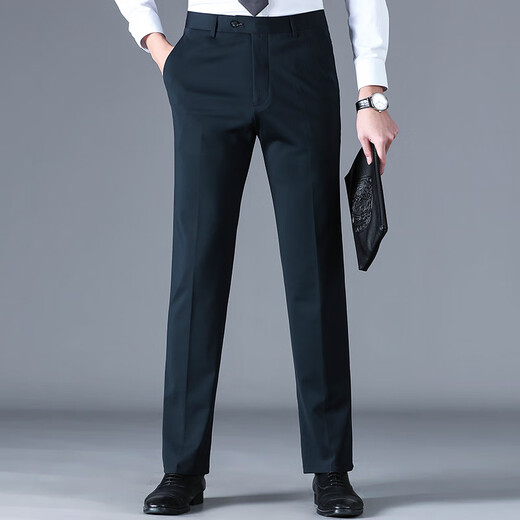 
Pier Cardan trousers men's spring and summer thin middle-aged men's high elastic non-iron comfortable straight pants casual breathable suit pants F9906 blue 36 (2.9 feet waist)