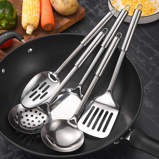 Spulula Fryry Spatula Soup Spoon Spoon Коланже из нержавеющей стали шпатья по домашнему кухни жареного толстого железного лопатока жарки кольца