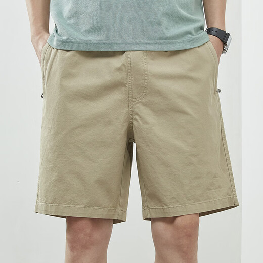 Bailando con los pantalones cortos de verano de lobo para hombres, algodón puro, pantalones casuales de color sólido afuera con pantalones de cinco puntos sueltos para hombres, pantalones para hombres 9215, verde claro 3xl
