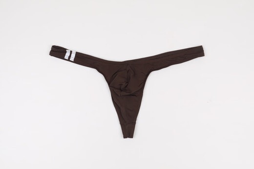 Gay ice silk thong transparent underwear men's low-waist sexy T-pants with convex slim breathable pants black M European size 2:1-2:4