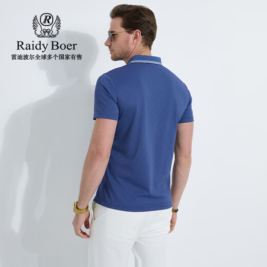 Raidy Boer / Ridy Boer [Mulberry Silk Old Qianfeng] 2025 Polo à manches courtes pour hommes d'été 7031 Bleu foncé L / 175/50