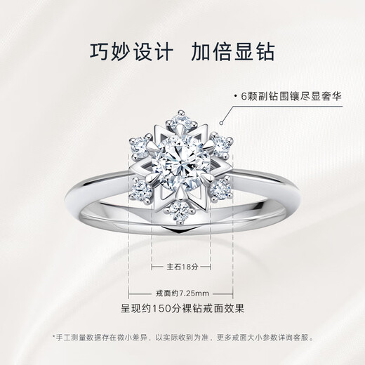 DR Proposal Diamond Ring Platinum JUSTYOU Stellar Customized Hexagram Diamond Wedding Ring Women's Holiday Gift TOP* Round Diamond 18 Points F Color VS1-Limited Spot Sparkling