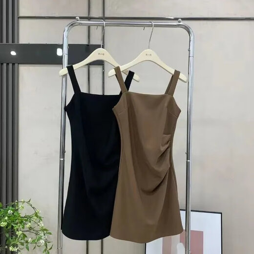 Otoño Moonlight Yiren Primavera Nuevo 2025 Primavera Nueva chaqueta de camisa cepillada de estilo coreano para mujer Falda con tirantes plisada Conjunto de dos piezas de moda Chaqueta marrón + falda larga de color albaricoque-9852# Conjunto M 98-108Jin Jin es igual a 0,5 kg