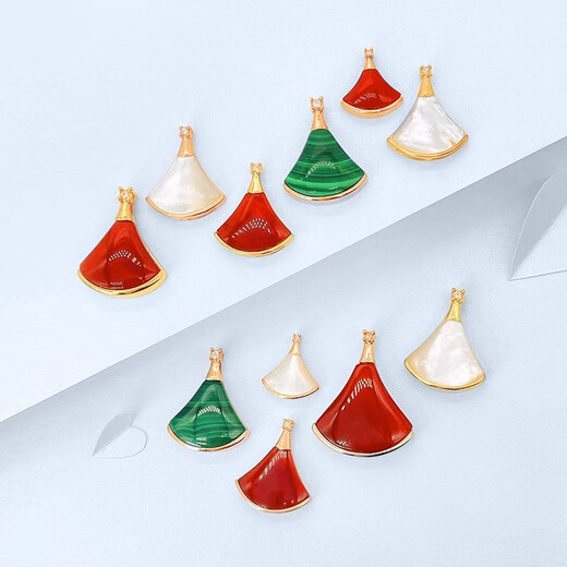 Man Fuxiang 18K gold mini skirt pendant au750 color gold rose gold gold necklace clavicle chain birthday gift for girlfriend 18K gold rose gold (with 18K gold flash o chain) 16mm white mother-of-pearl