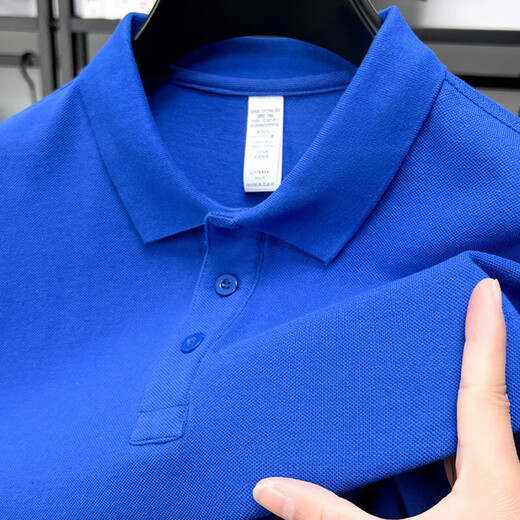 Camiseta de manga corta de algodón puro de 220 g Combinado para la solapa sólida de solapa de hombre NUEVO estilo de polo de mediana edad y jóvenes gris claro l