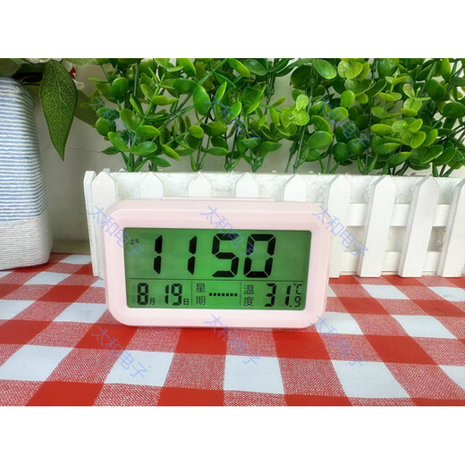 Extra lauter Sprach -Timer für ältere Menschen, Blinde und Wecker, Nachtstudent, Ladung Wecker, laden elektronische Leuchtzeit 9906 Blau - Batteriemodell + 40 Nr. 7 Carbon Electric