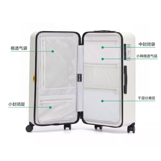 cece【新品】全新多功能PC墨绿色行李箱万向轮密码旅行箱大容量拉杆箱 奶昔 20寸登机箱-Trunk版多用途大容量