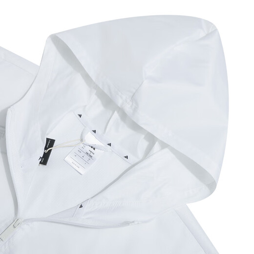 阿迪达斯（adidas）2025春季新款三条纹防风衣男连帽夹克运动服外套白色 JF3682 3XL