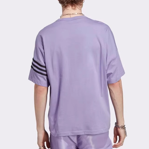 Adidas (adidas) 3 feuilles à manches courtes à manches courtes 2025 Été Nouveau extérieur Running Casual Round Fitness Training T-shirt Sportswear T-shirt Pure Coton HR3291 XL