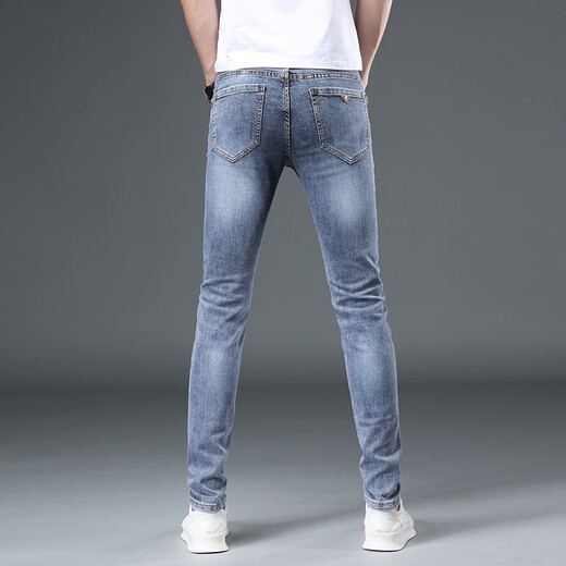 Falamone Armani Light Luxury Jeans Männer 2025 Frühlings- und Sommer Dünne schlanke Füße Elastizität und lässig Koreanische Version High-End MK9901 28